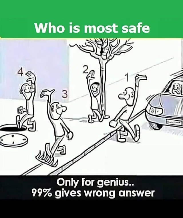 Who Is Most Safe? A Puzzle to Test Your Observational Skills