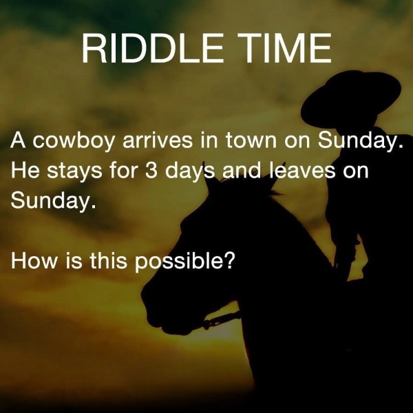 A Cowboy Leaves Town on Sunday—How? Discover the Clever Riddle Solution Here!