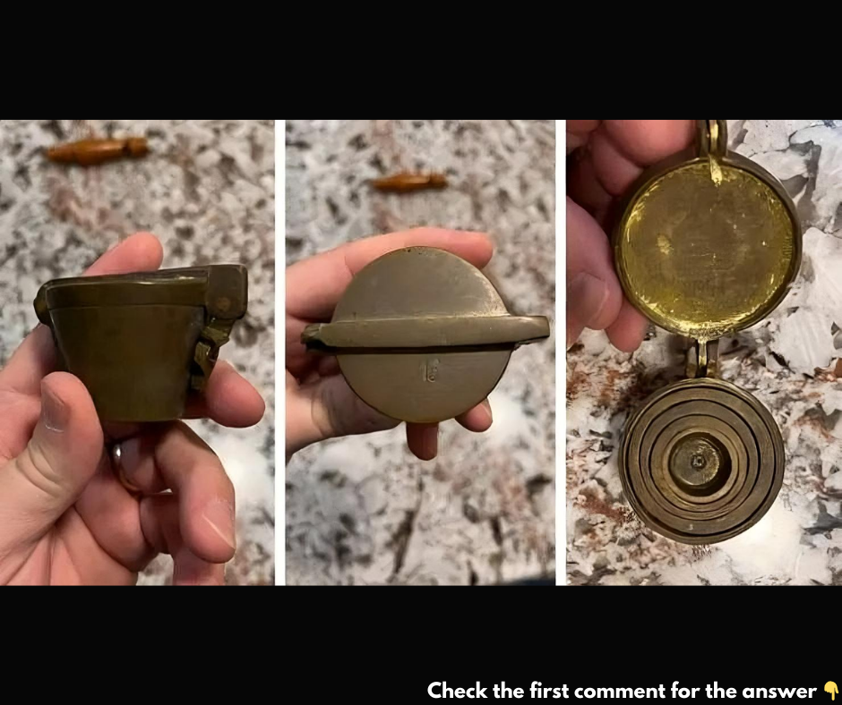 Found little brass cups that fit inside each other, and latch closed. Any idea ?