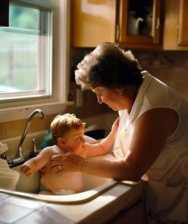 I was HORRIFIED to see my MIL bathing my son in a sink, WHERE WE WASH THE DISHES