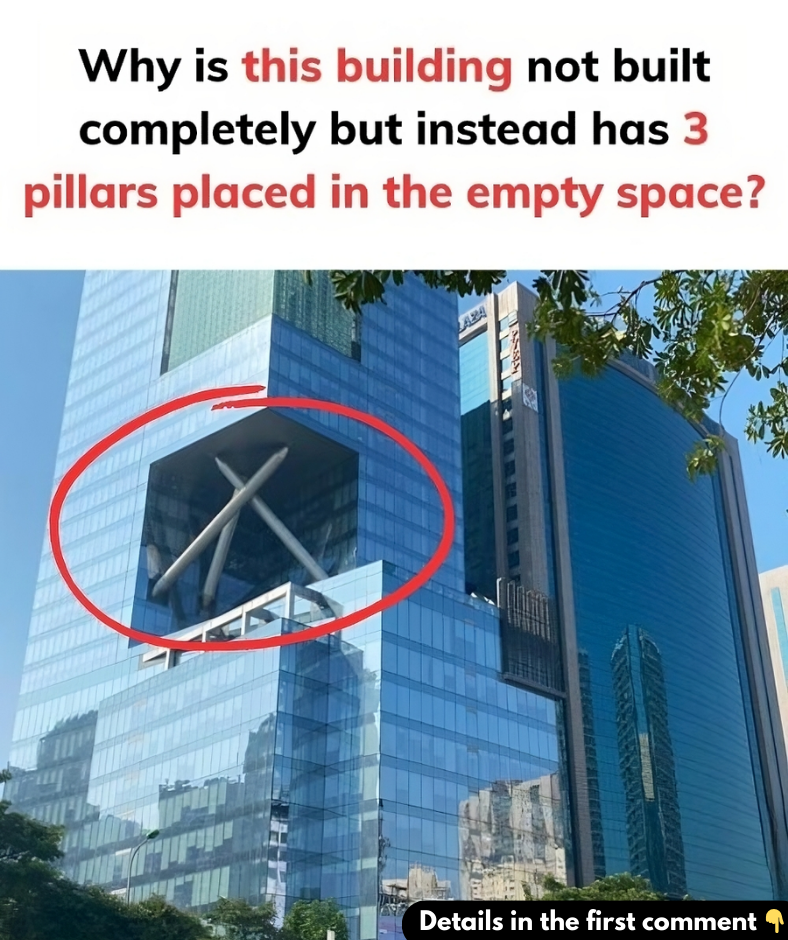 This building not builtcompletely but instead has 3 pillars placed in the empty space – Here’s why?