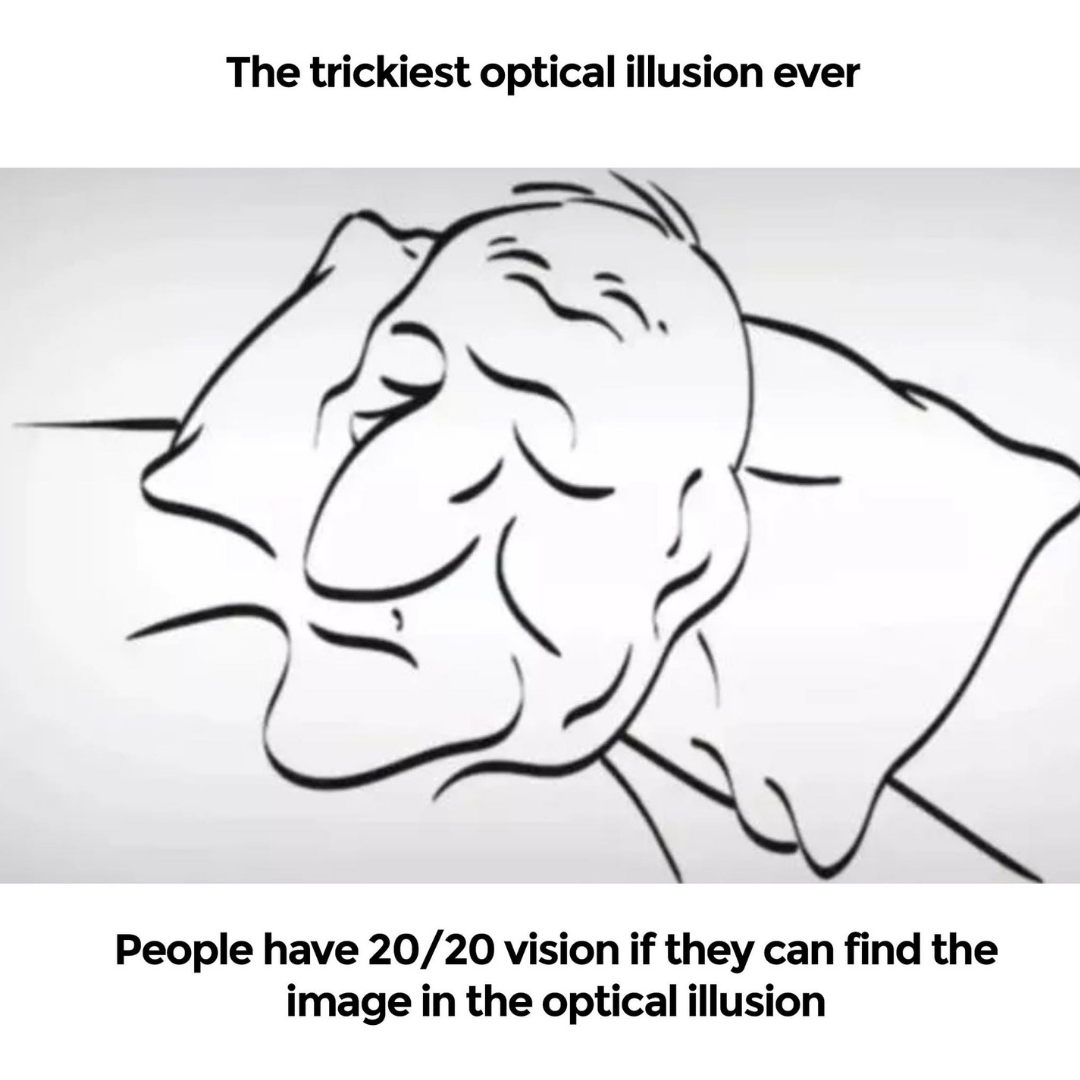 People have 20/20 vision if they can find the image in the optical illusion