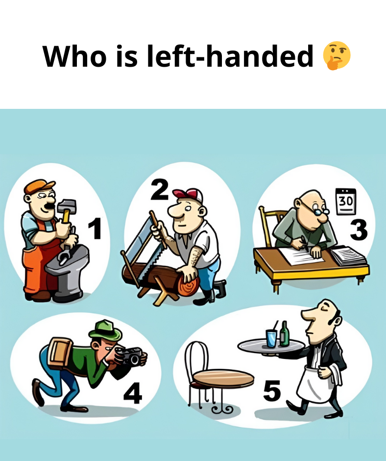 Who is the left-handed person