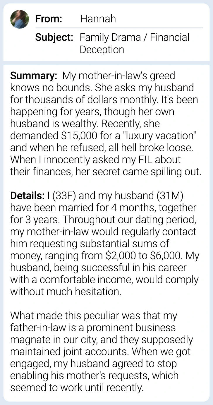 I Refused to Let My Husband Give Money to His Greedy Mother—Now I’m Dealing with Her Wrath