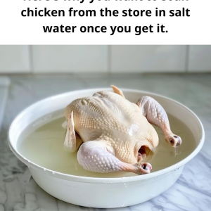 You should soak store-bought chicken in salt water as soon as you buy it because…