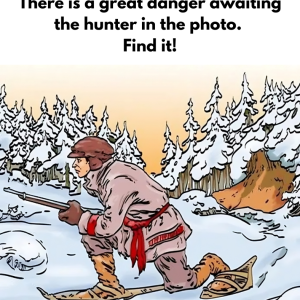 There is a great danger awaiting the hunter in the photo. Find it!