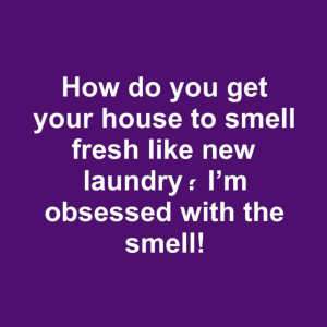 How do you get your house to smell fresh like newlaundry. I’m obsessed with the smell!