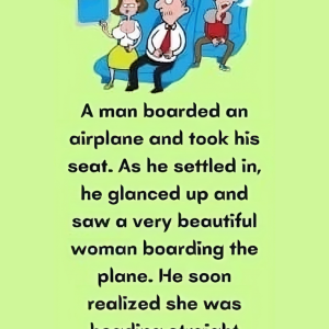 A man boarded an airplane