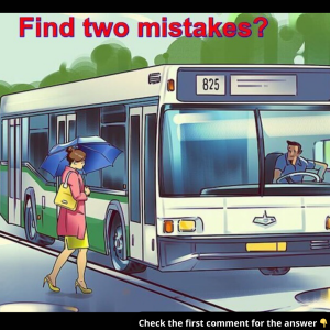 Think You’re a Genius? Spot the Two Mistakes in This Bus Picture and Prove It!