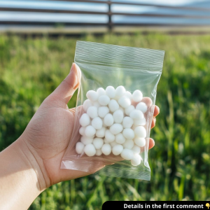 Does anyone know what a little bag filled with white fluffy balls might be? Found it on my driveway, seems like it was dropped by someone passing