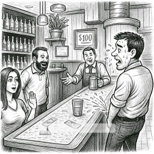 A man strolls into a bar and says to the bartender