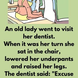 An old lady went to visit her dentist An old lady went to visit her dentist