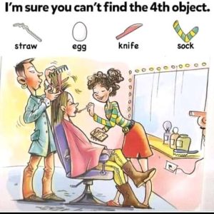 Find Straw, Egg, Knife, Sock. Find Straw, Egg, Knife, Sock.