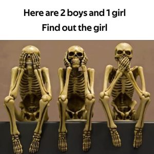 Can You Spot the Girl Among These Three Skeletons? A Fun Puzzle That’ll Trick Your Eyes! Can You Spot the Girl Among These Three Skeletons? A Fun Puzzle That’ll Trick Your Eyes!