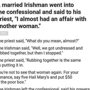 A little Irish logic in the confessional… A little Irish logic in the confessional…