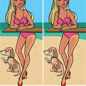 Spot the Difference: The Woman on the Beach