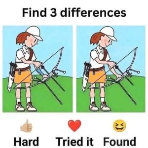 Spot 3 Differences Between the Lady Archer Pictures in 15 Seconds (Can You Beat the Clock?)