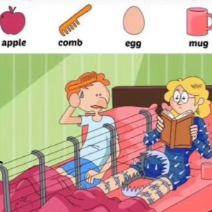 Find Apple, Comb, Egg, Mug